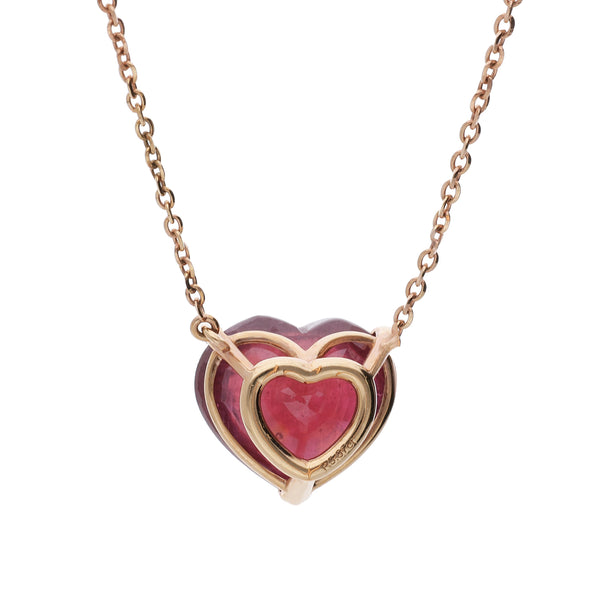 15.35 Carat Heart Ruby 18K Rose Gold Prong Stud Earring & Pendant Necklace Set