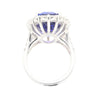 15.46 Carat Oval Cut Fine Tanzanite and Diamond Halo Ring in 18k White Gold With Split Shank Setting