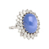 16.30 Carat No Heat Lavender Blue Star-Sapphire in Platinum and 18K Ring