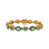 16.4 Carat Emerald & Diamond Vintage Cluster Link Bracelet