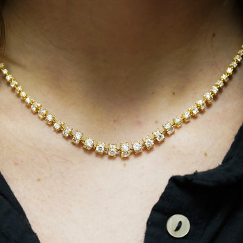 17 Carat Round Diamond 18K Gold Cylinder Chain Necklace – Assay Jewelers