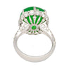 17.86 Carat Oval Cut Jadeite Jade and Diamond Ring in 18K White Gold 7