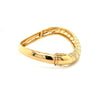 18K Gold Curved Bangle Bracelet With Round Cut Diamonds