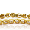 18K Gold Vintage Oval Interlocking Link Diamond Bracelet