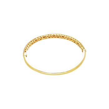 18K Gold and Round Pink Diamond Pave Set Bangle Bracelet – Assay Jewelers