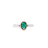 18K White Gold Detachable Ring Jacket Bezel Emerald and Diamond Ring