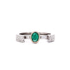 18K ذهب أبيض قابل للفصل Ring Jacket Bezel زمرد و ألماس Ring