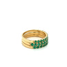 18k Solid Gold Natural Round Emerald Band | Size 6.5-7.5 | 2.0-2.5mm