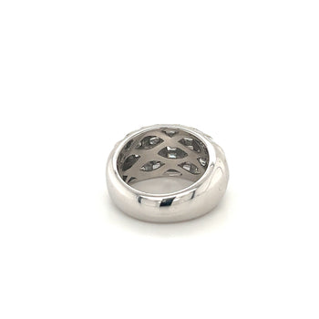 Bague dôme en or blanc 18k pavée de diamants taille baguette – Assay Jewelers