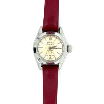 Montre Rolex Oyster Speedking Precision des années 1950 avec bracelet en cuir rouge – Assay Jewelers
