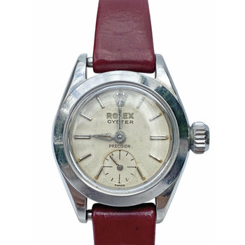 Montre Rolex Oyster Speedking Precision des années 1950 avec bracelet en cuir rouge – Assay Jewelers