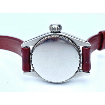 Montre Rolex Oyster Speedking Precision des années 1950 avec bracelet en cuir rouge – Assay Jewelers