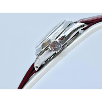 Montre Rolex Oyster Speedking Precision des années 1950 avec bracelet en cuir rouge – Assay Jewelers