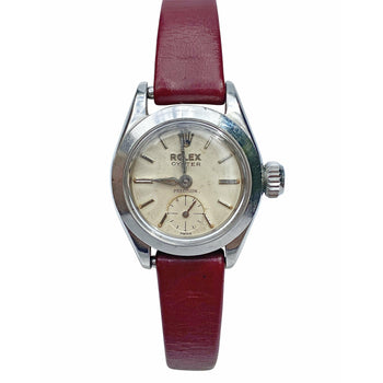 Montre Rolex Oyster Speedking Precision des années 1950 avec bracelet en cuir rouge – Assay Jewelers