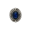 19th Century Victorian-Era 15 Carat Burma Oval-Cut Sapphire and Diamond Ring