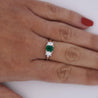 1.07 Carat Square-Cut Emerald and Diamond Three Stone Platinum Ring