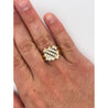 1.25 CTTW Channel Set Cluster Diamond Mens Ring in 14K Yellow Gold