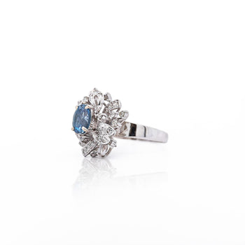 1.26 Carat Aquamarine & Diamond in 18K Yellow Gold Floral Statement Ring – Assay Jewelers