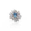1.26 Carat Aquamarine & Diamond in 18K Yellow Gold Floral Statement Ring