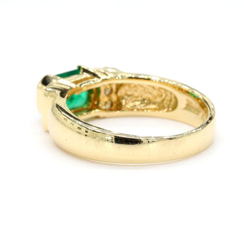1.30 Carat Emerald Half Bezel East West Set 14K Gold Unisex Ring – Assay Jewelers