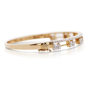 1.32 Carat Diamond Illusion Set 2-Row 14K Gold Bangle Bracelet – Assay Jewelers
