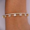 1.32 Carat Diamond Illusion Set 2-Row 14K Gold Bangle Bracelet