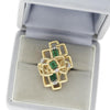 1.37 Carat Emerald and Diamond 18K Gold Geometric Lattice Ring