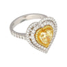 1.39 Carat GIA Certified Fancy Yellow Heart Cut Diamond Double Halo Ring