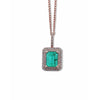 Pendentif Émeraude de 1,47 Carat en Or Rose 18k sur Collier en Or Blanc 18k