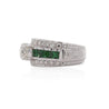 1.48 Carat Old Cut Diamond and Tsavorite Vintage Art Deco Filigree Ring