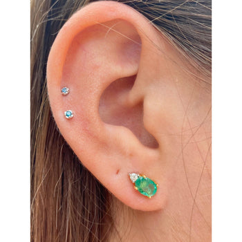 Oval Cut Natural Emerald Stud Earrings in 18K Solid Gold – Assay Jewelers