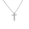 1.5 Carat Diamond 14K White Platinum Gold Cross Necklace