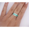 1.5 Carat Emerald and Diamond 5-Stone Band Ring in Platinum