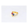 1.5 Carat Sapphire & Ruby with Diamond 18K Yellow Gold Crossover Statement Ring