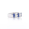 1.58 Carat Blue Round Sapphire & Baguette Diamond Platinum 6MM Band Ring