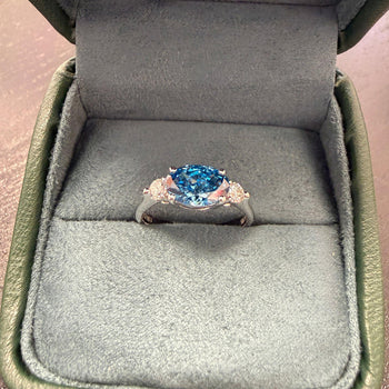 1.59 Carat Oval Cut Blue Lab Diamond 14K White Gold Engagement Ring – Assay Jewelers
