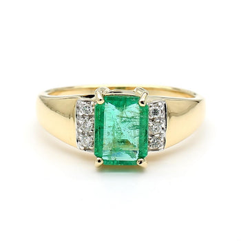 1.60 Carat Emerald & Diamond 14K Gold Classic Set Ring – Assay Jewelers