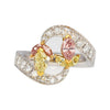 1.75 Carat Pink & Yellow Marquise Diamond Platinum & 18K Gold Bypass Ring