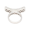 2 Carat Princess Cut Diamond Encrusted Curved Top Overlap Ring in 18K