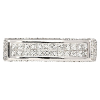 Bague croisée à dessus incurvé, sertie de diamants taille princesse 2 carats en 18K – Assay Jewelers