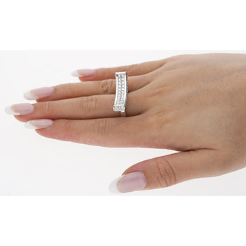Bague chevauchante à sommet courbé sertie de diamants taille princesse, 2 carats, en or 18K – Assay Jewelers