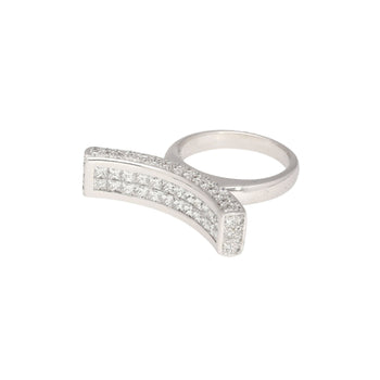 Bague superposée à dessus incurvé sertie de diamants, taille princesse, 2 carats, en or 18K – Assay Jewelers