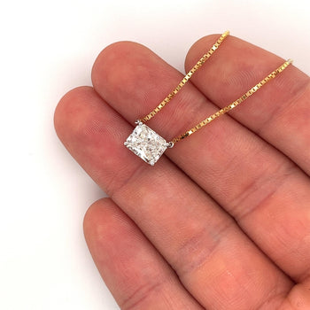 2 Carat Radiant Cut Solitaire Floating Lab Diamond Necklace – Assay Jewelers