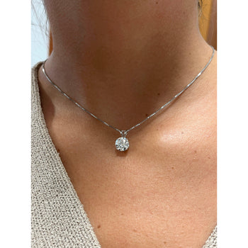 2 Carat Round Lab Grown Diamond Solitaire Single Pendant in 14K White Gold – Assay Jewelers