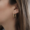 20.5mm 14K Solid Gold Thin Hoop Earrings On Hidden Wire Closure