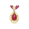 22.41 Carat Cabochon Cut Ruby Pendant In Tiffany & Co. Signed Bead Necklace