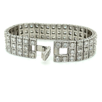 23.5 Carat Natural Round Cut Diamond 3 Row Box Set Tennis Bracelet – Assay Jewelers