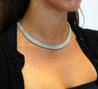 27 Carat Diamond and Emerald Flexible Choker Necklace in 18k White Gold