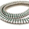 27 Carat Diamond and Emerald Flexible Choker Necklace in 18k White Gold