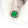 Cartier Signed Art Deco Colombian Emerald Onyx & Diamond Platinum Ring